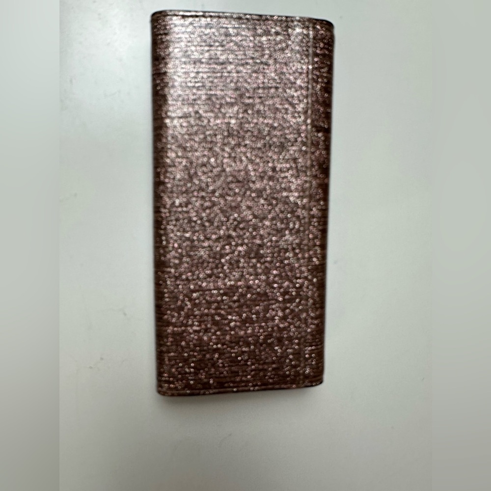 FOXER Pink Cowhide Shiny Vinyl Glittery Bifold Gold Hardware Wallet *LikeNew* - Picture 11 of 16